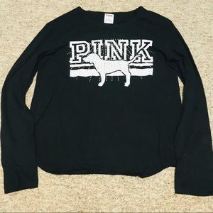 (Pink) black shirt with jewels.